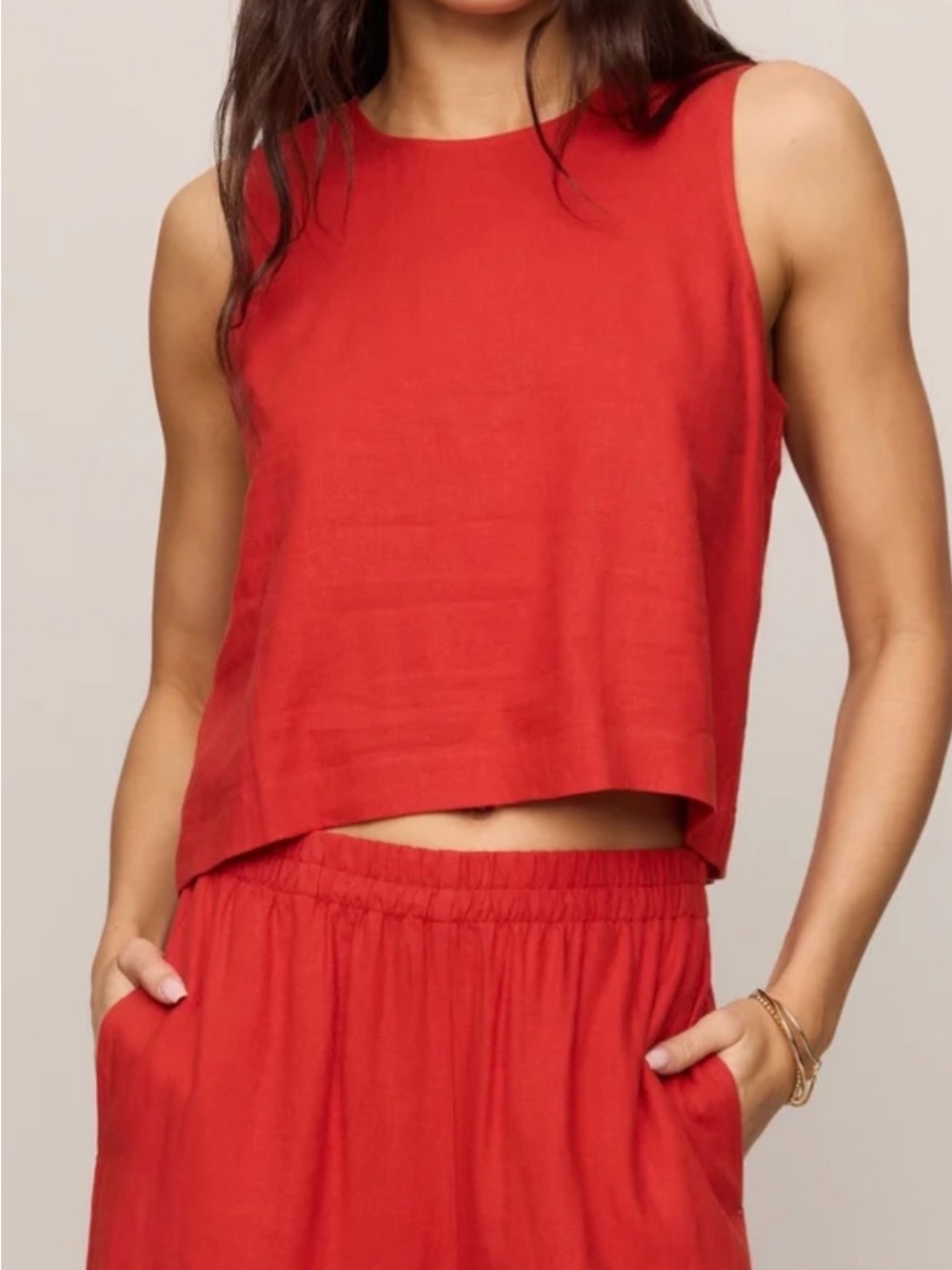 SLOANE LINEN CROPPED TANK Z Supply NWT